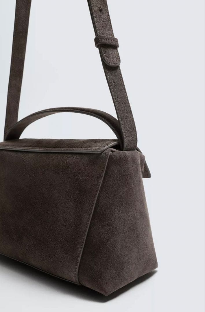 ZARA レザーショルダーバッグ　ブラウン