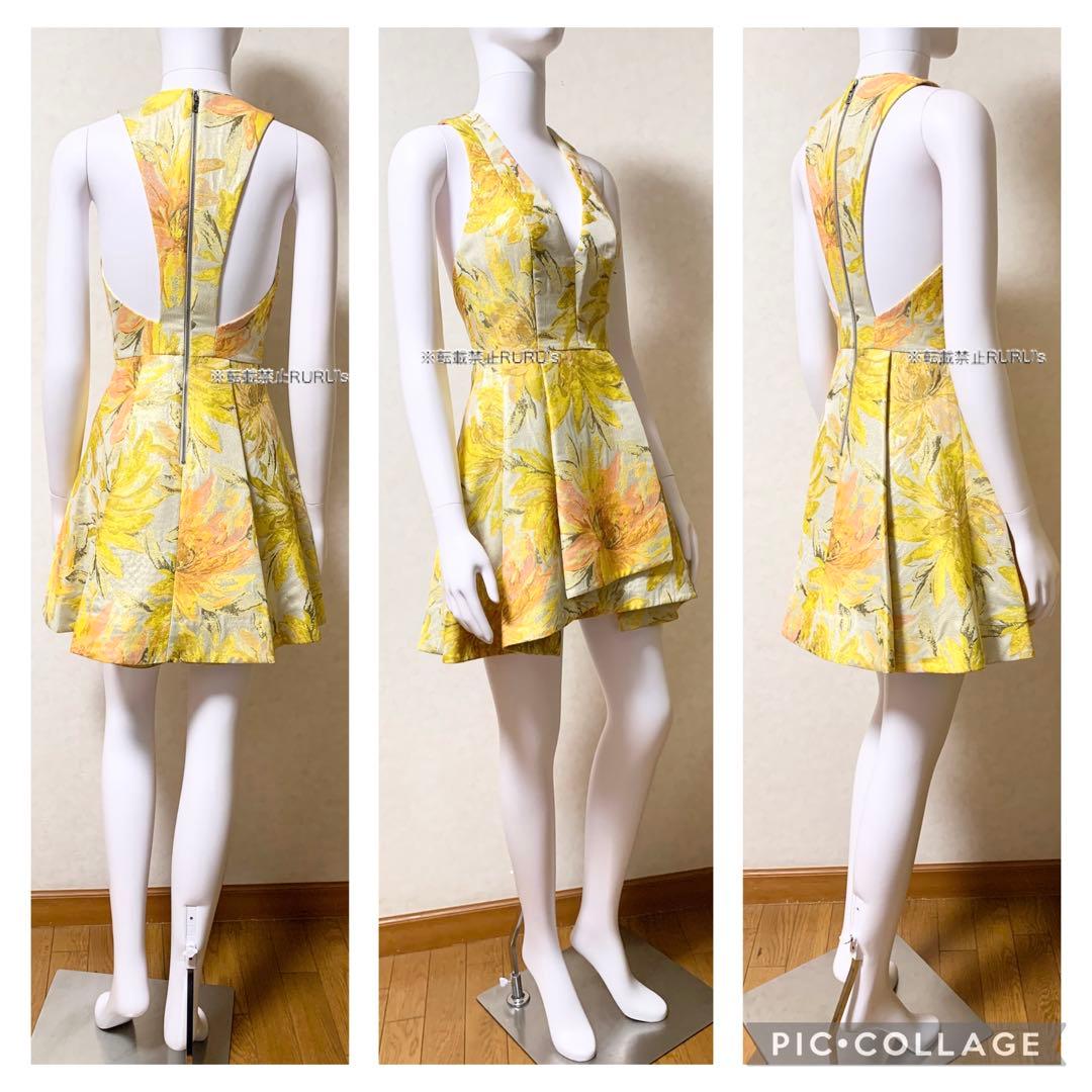 新品alice+olivia フローラルジャカード×ボックスプリーツ ワンピース