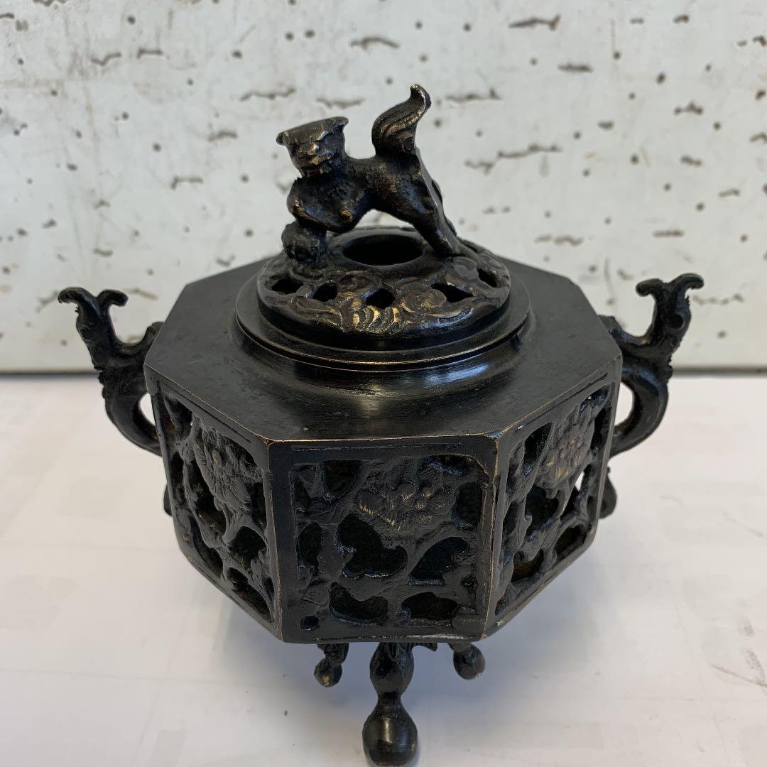 香炉　唐金　真鍮製