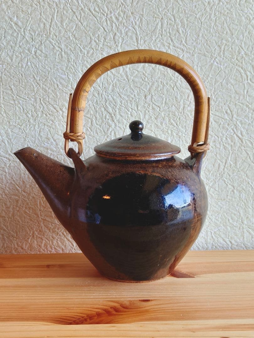 出西窯　古作　丸文土瓶　島根民藝　民芸　土瓶　バーナード・リーチ　濱田庄司