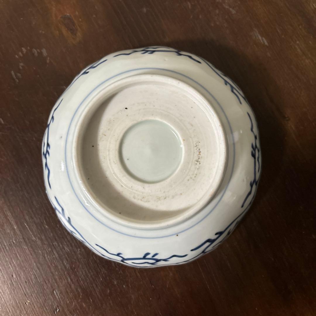 古伊万里　染付なます皿　5枚　膾皿　唐草　アンティーク　古道具　白洲正子　李朝
