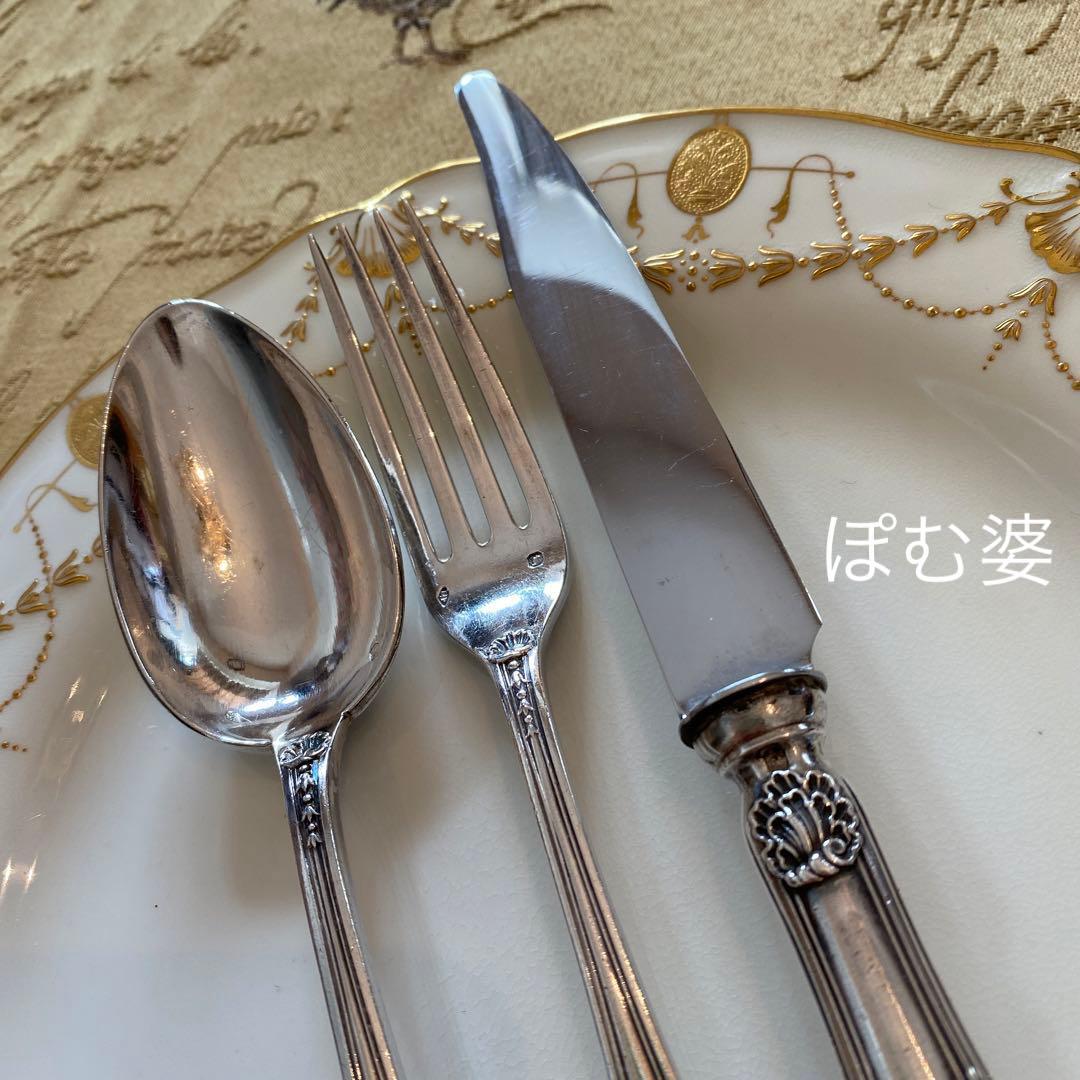 【ピュイフォルカ】純銀 スターリング／ディナー用３本セット ５組／ポンパドール