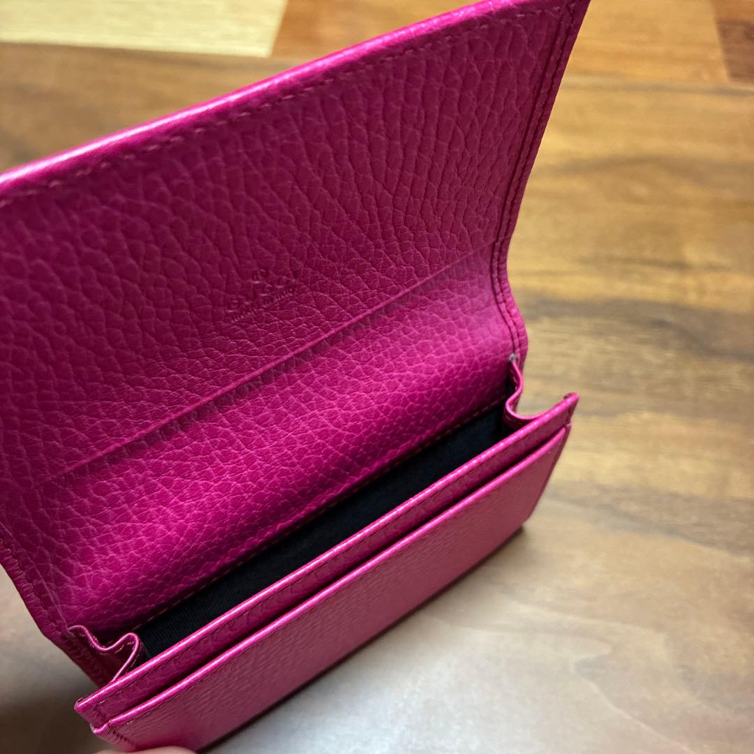 GUCCI カードケース　名刺入れ　二つ折り　ピンク