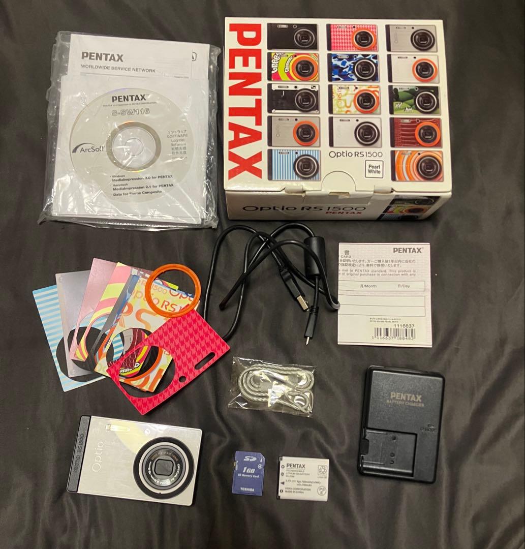 PENTAX Optio RS1500 パールホワイト フルセット 動作確認済み