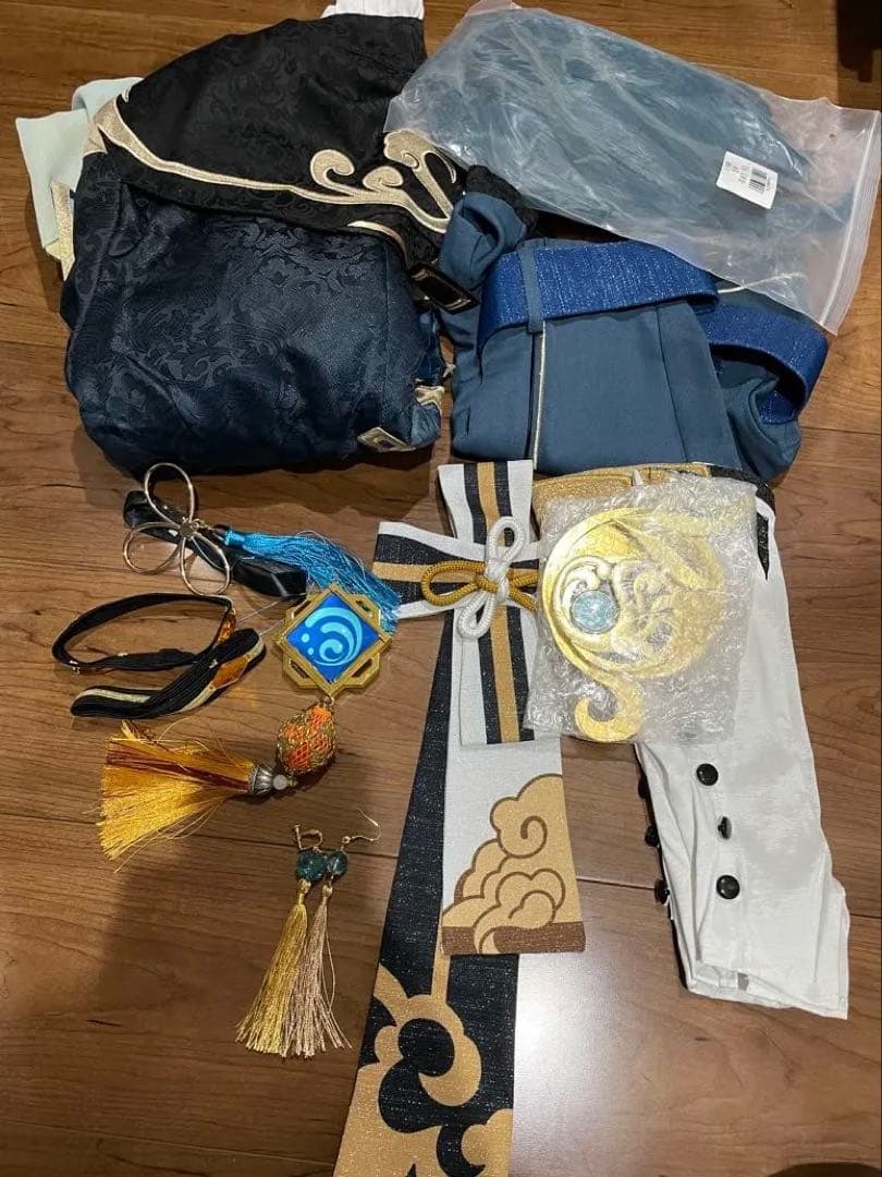 原神 行秋 三分妄想 コスプレ衣装 Sサイズ ウィッグ付き