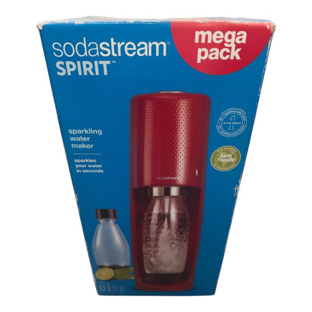 ソーダストリーム スピリット ￼メガパック レッド ホームパーティ炭酸水メーカー