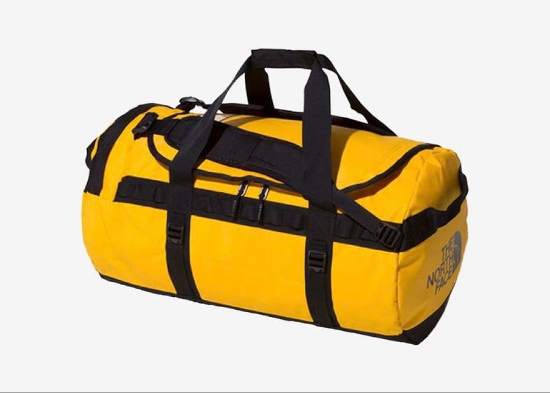 【値下げ】ノースフェイスイエローダッフルバッグM 71L 2way美品