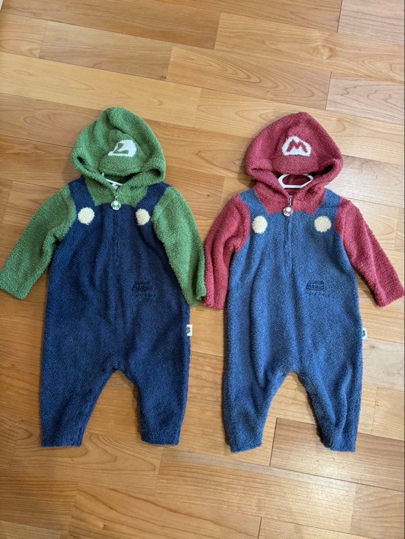 ☆miniジェラートピケ　ロンパース　マリオ　ルイージ　セット７０から８０