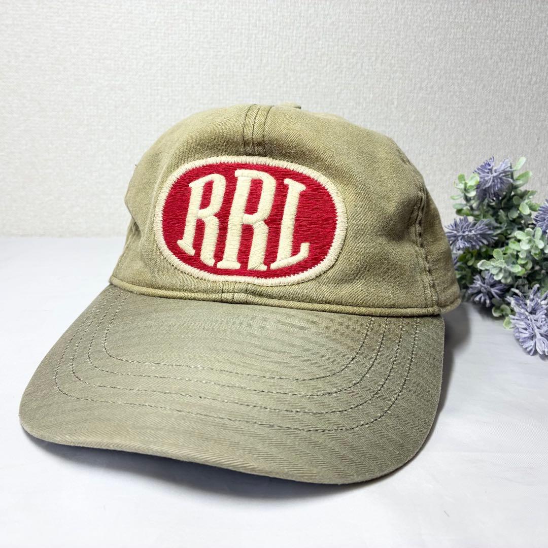 【人気】　RRL ダブルアールエル　オリーブグリーン　キャップ　ロゴワッペン
