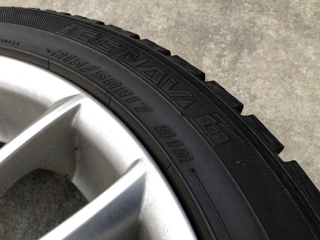 ボルボ純正7.5J×17×45 215/50R17アイスナビ6付ホイールセット