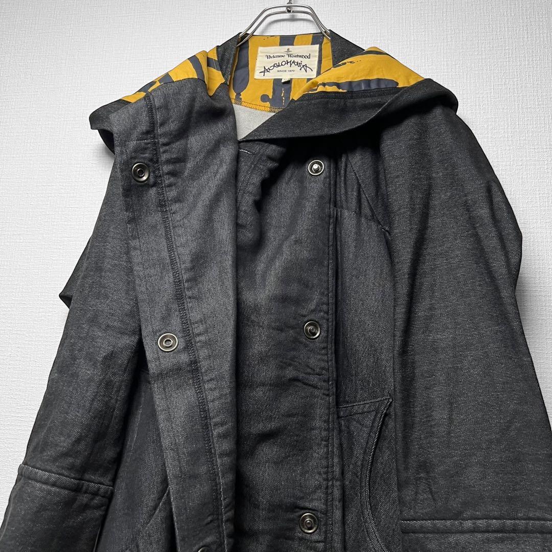 ヴィヴィアンウエストウッド ビッグフード デニム調コート 変形 ロング丈 38