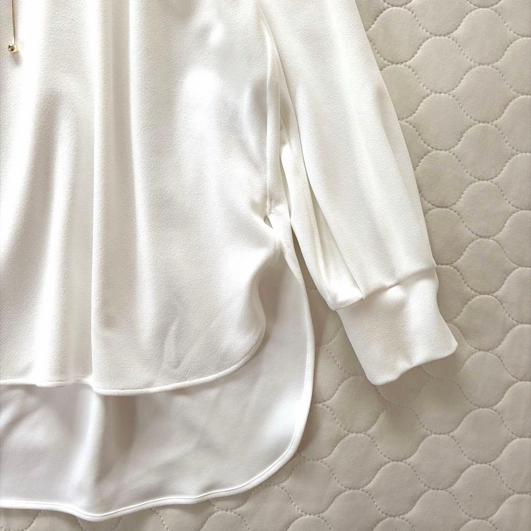 【極美品】BEARDSLEY Tブラウス FREEサイズ　ホワイト