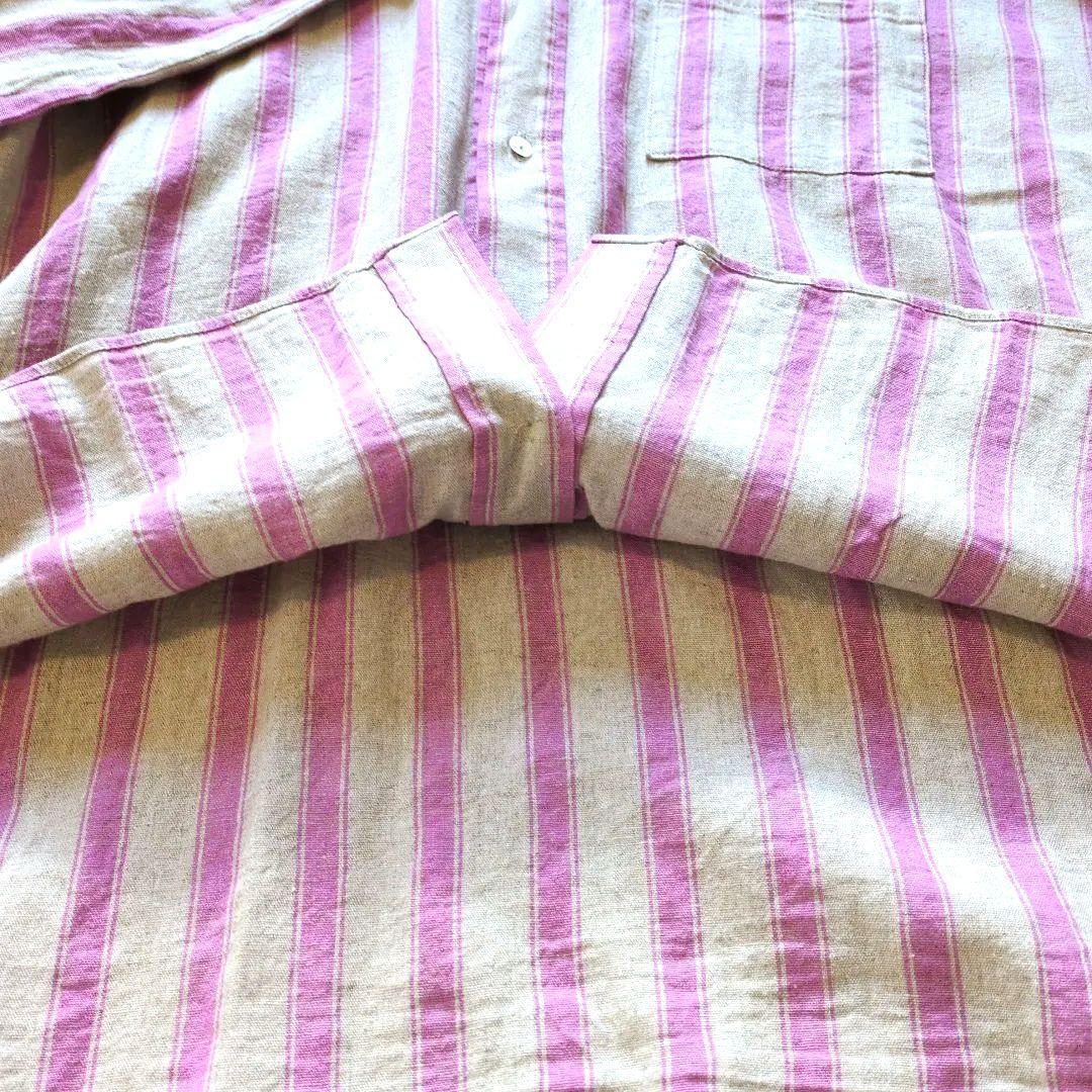 ICHI Antiquitesイチアンティークス リネンコットンストライプシャツ