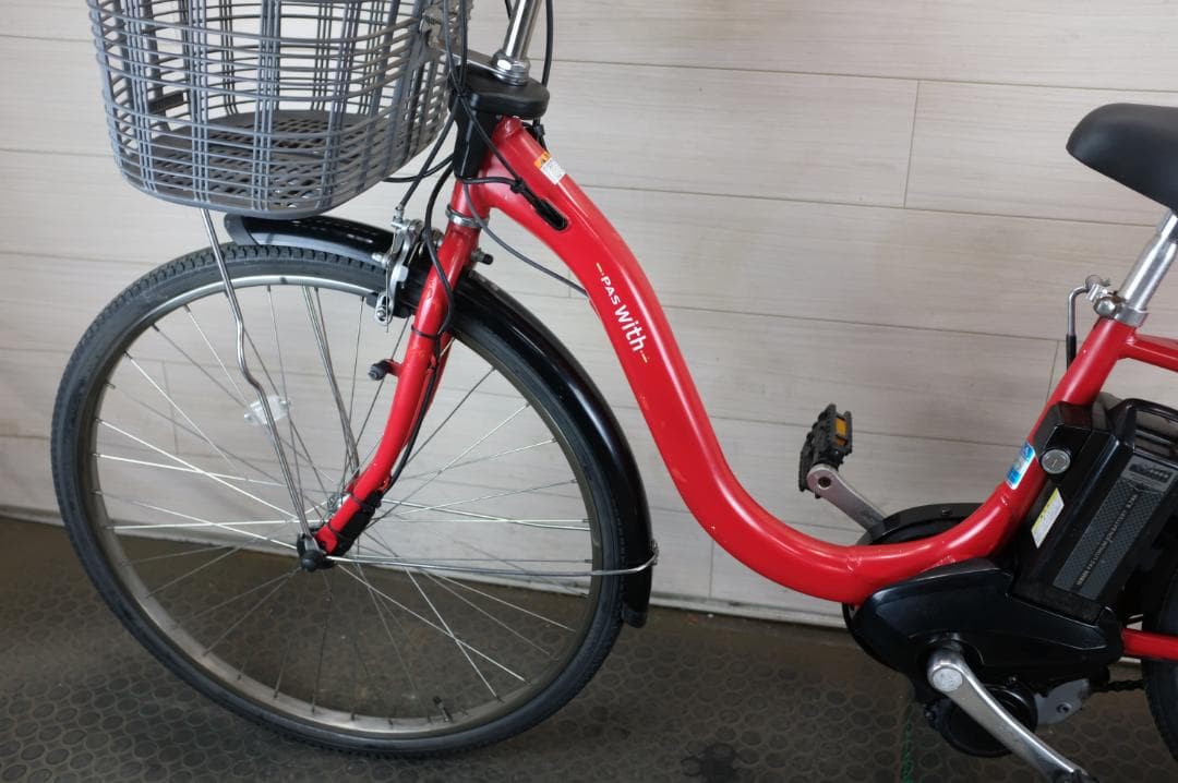 電動自転車ヤマハPAS　With26インチ3段　8.7Ah（4点灯）充電器あり