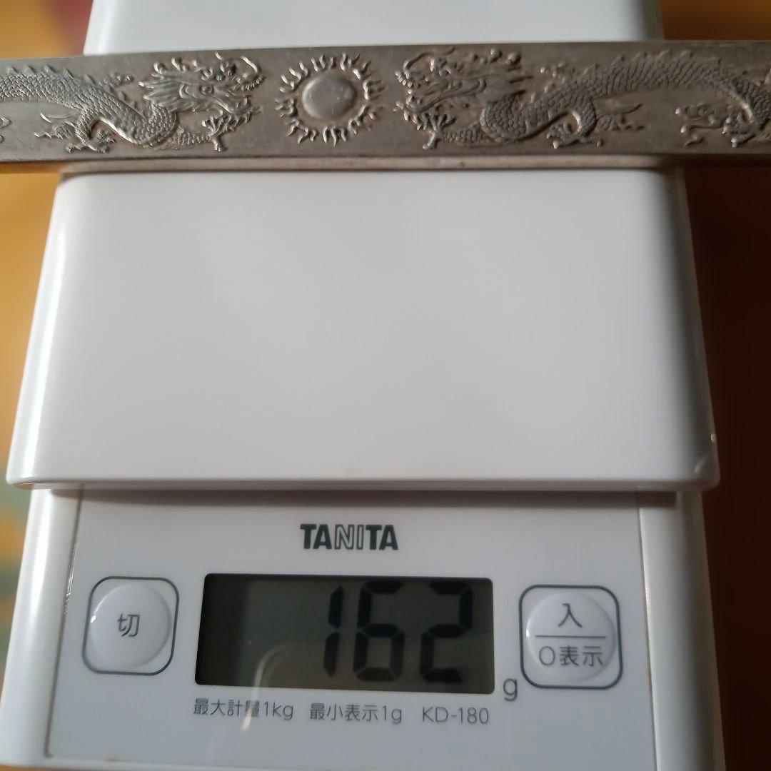 双龍戏珠、雲　彫刻　 銀等金属製 文鎮