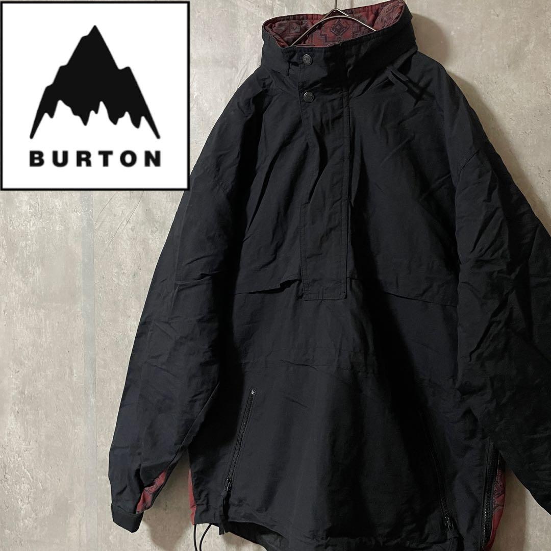 Burtonバートンスキーウェアスノーボードジャケットハーフジップ紺ネイビー赤