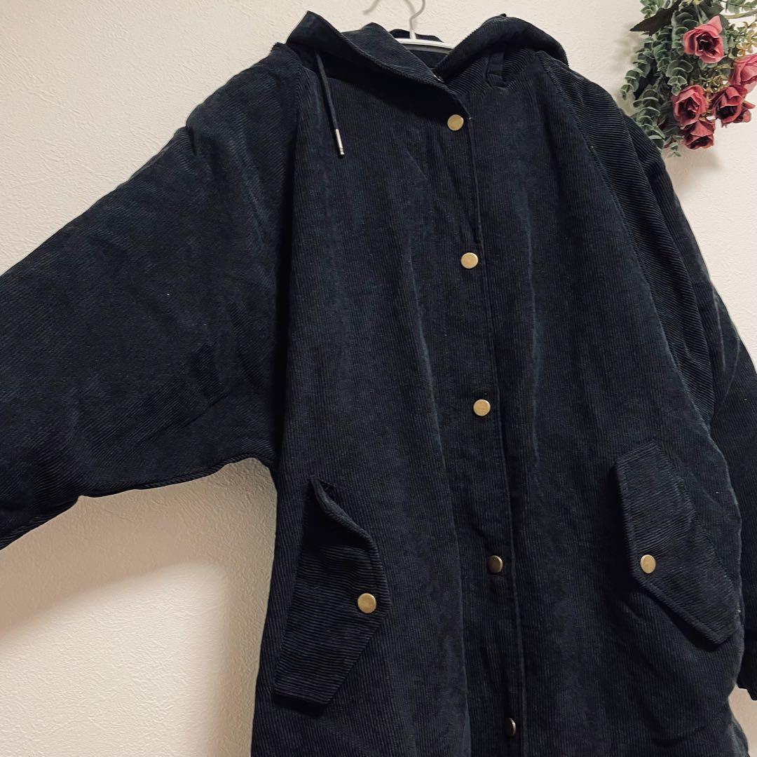 2414【MOCOLIFER】ボア付きモッズコート(M)フード付き　希少