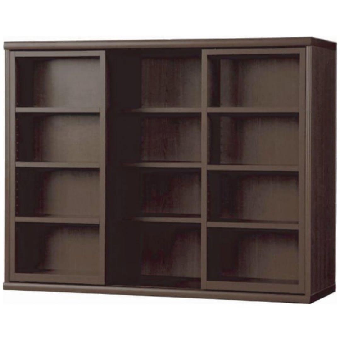 本棚 小島工芸 スライド ダークブラウン 棚板調整可 収納 元値7万