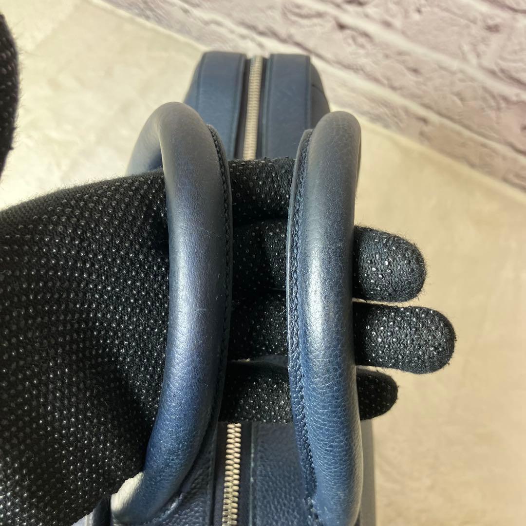 ダンヒル✨ベルグレイヴ グレインカーフレザー A4 ビジネスバッグ ネイビー