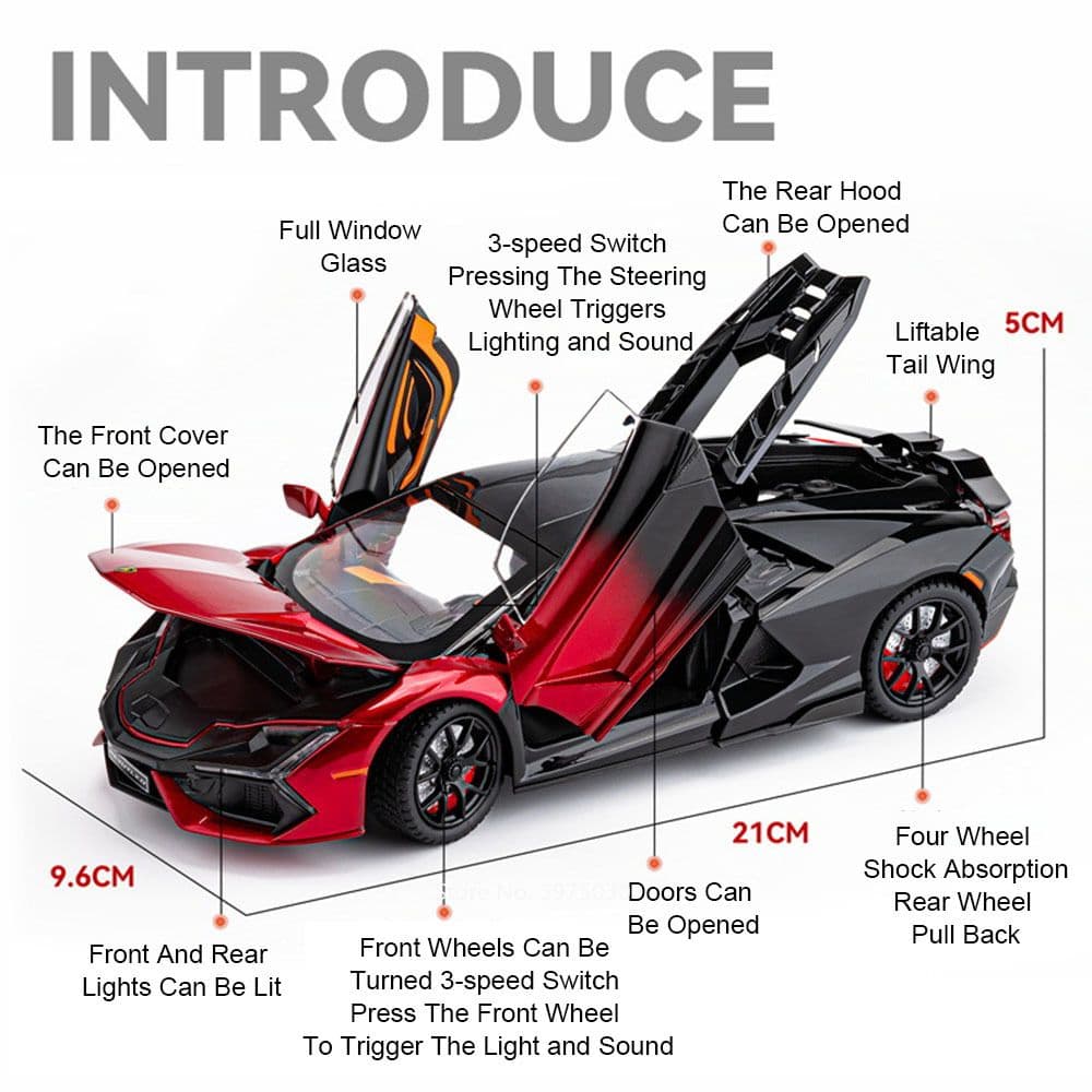 Lamborghini Reuvelto ミニカー 1/24 レッド