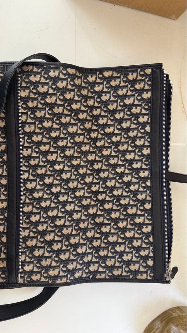 【希少】クリスチャンディオール トロッター ショルダーバッグ 大容量 ネイビー