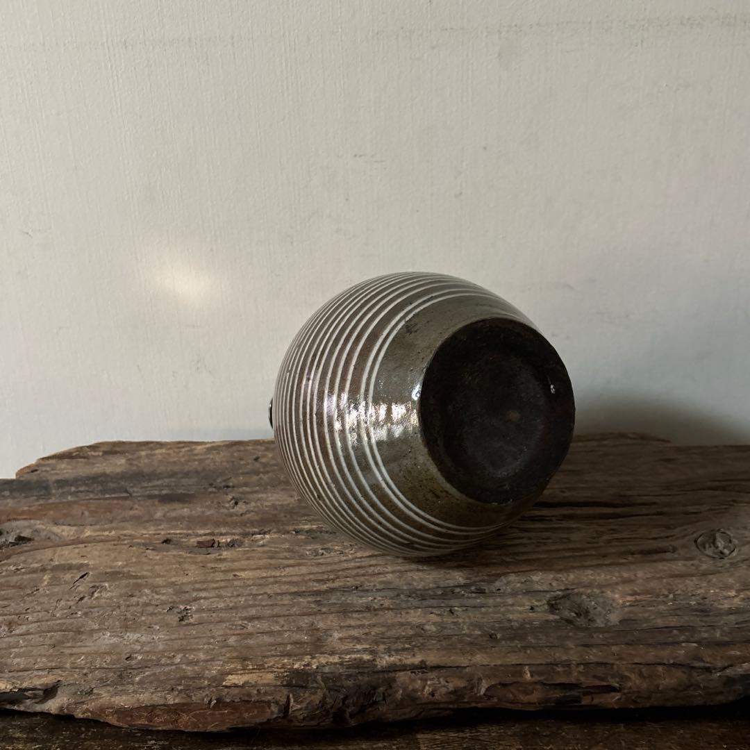 古丹波焼　えへんイッチン徳利　その② 古陶磁.アンティーク.花入.筒描　検:李朝