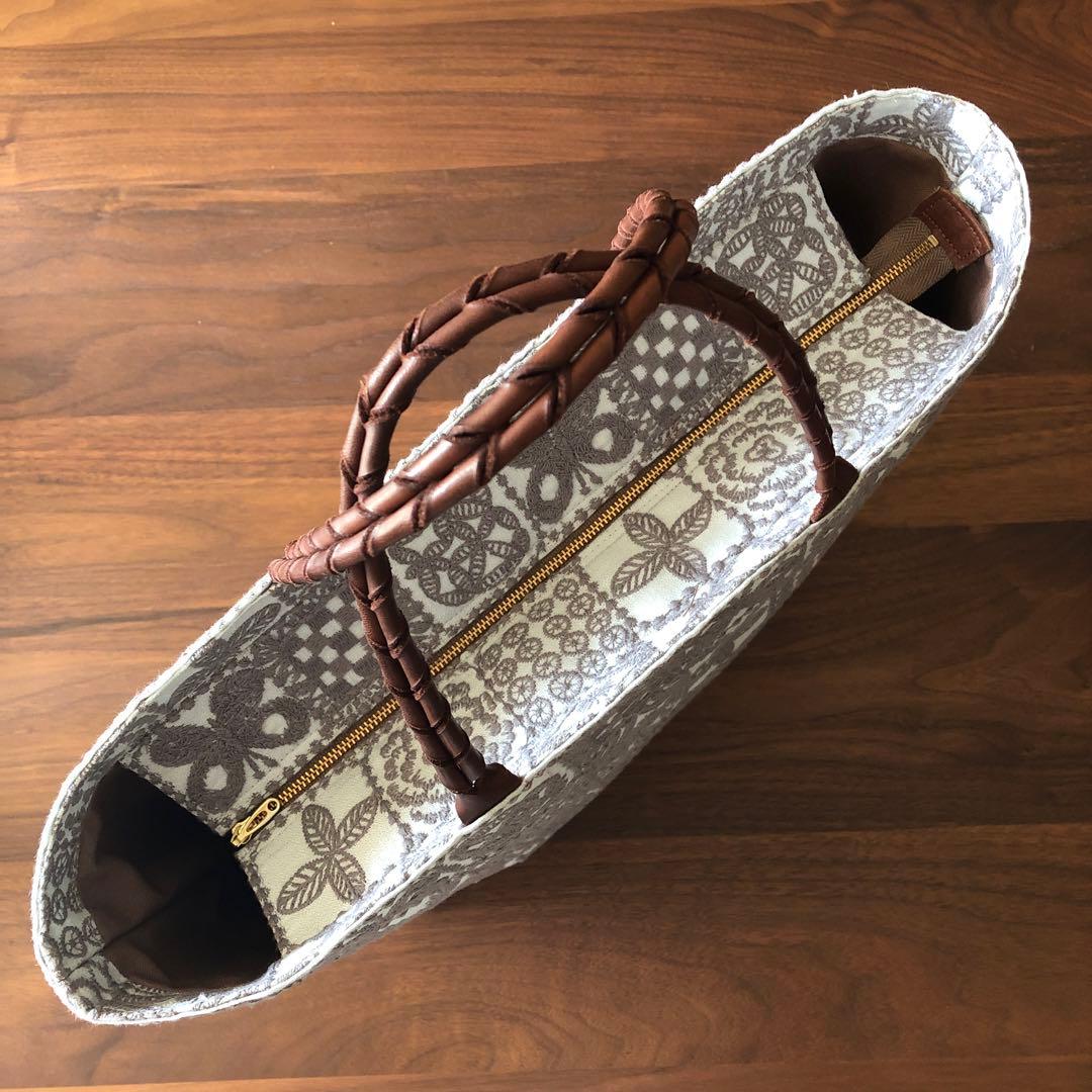 ハンドメイド ファスナー付きトートバッグ ミナペルホネン forest tile