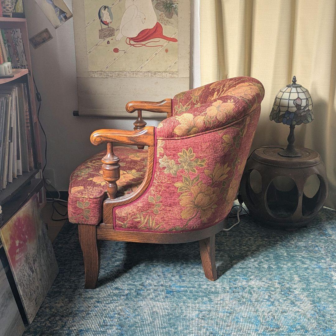 あき　三越ブルージュ オーク材 1人掛けソファ