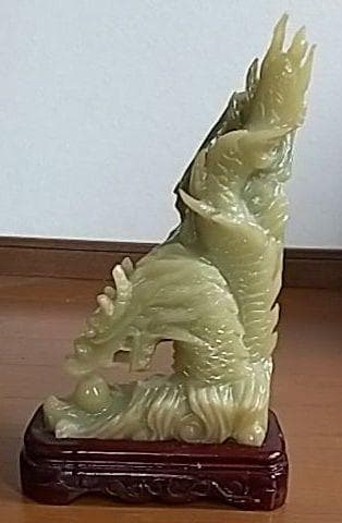 5%寄附◎ 玉石 龍型置物 家内安全 出世 金運縁起物