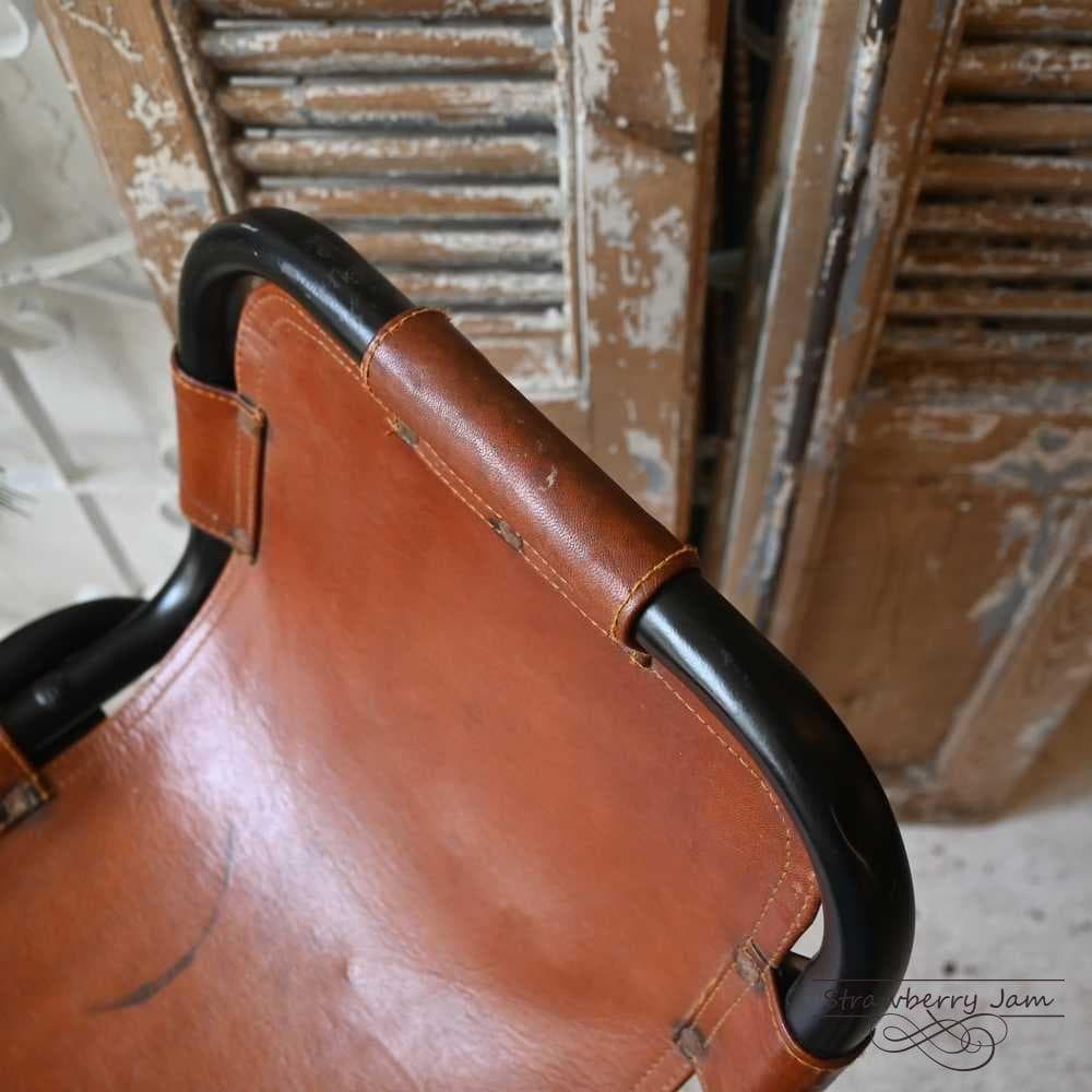 L3710-74-1 英国ヴィンテージ レザー ハイチェア カウンターチェア