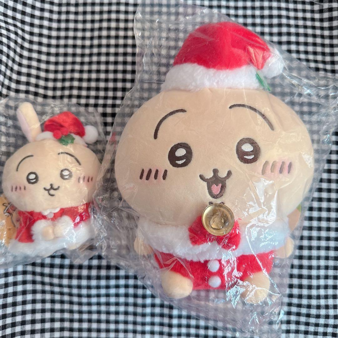 【お顔厳選】ちいかわ サンタさんだ！持ちますマスコット うさぎ　ぬいぐるみセット