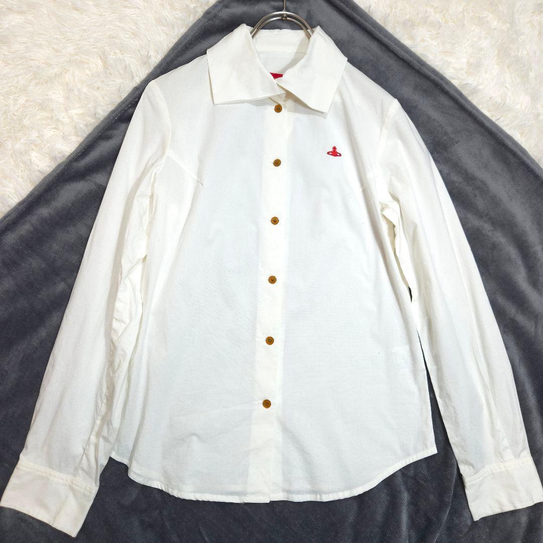 Vivienne Westwood ヴィヴィアン シャツ 長袖 刺繍 白 オーブ