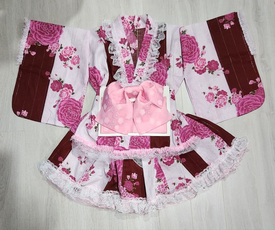 浴衣ドレス♡姫ギャル♡量産型♡ふわ甘♡ゆめかわ♡地雷(黒レースに変更可能)