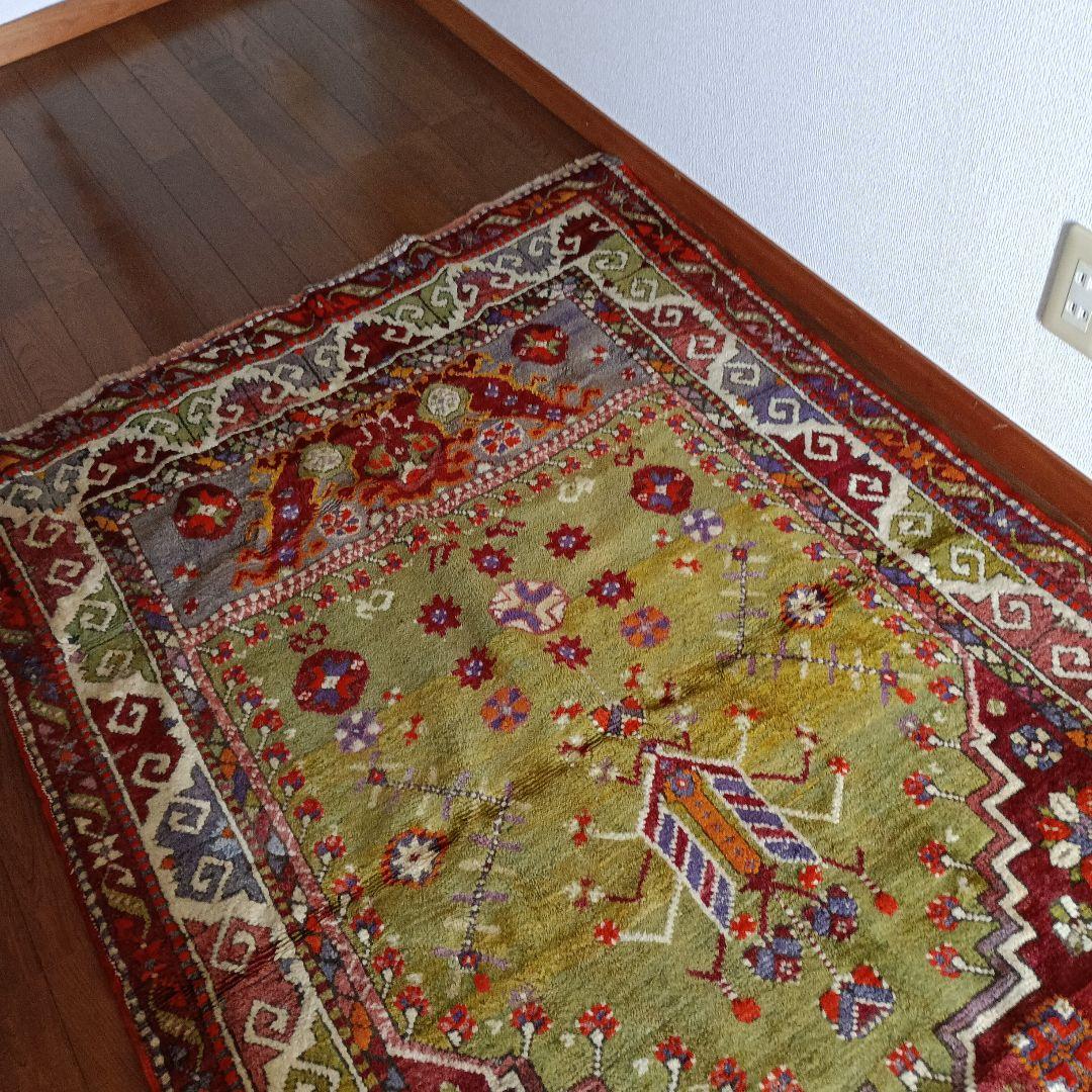 ペルシャ絨毯　トルコ絨毯　トライバルラグ　草木染　アンティーク