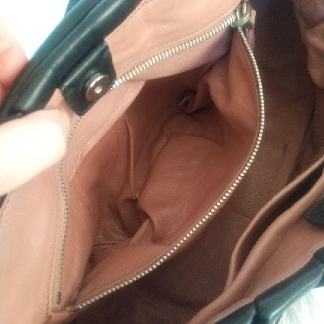 プラダ PRADA ハンドバッグ フリンジ ブラック レザー黒Y2Kヴィンテージ