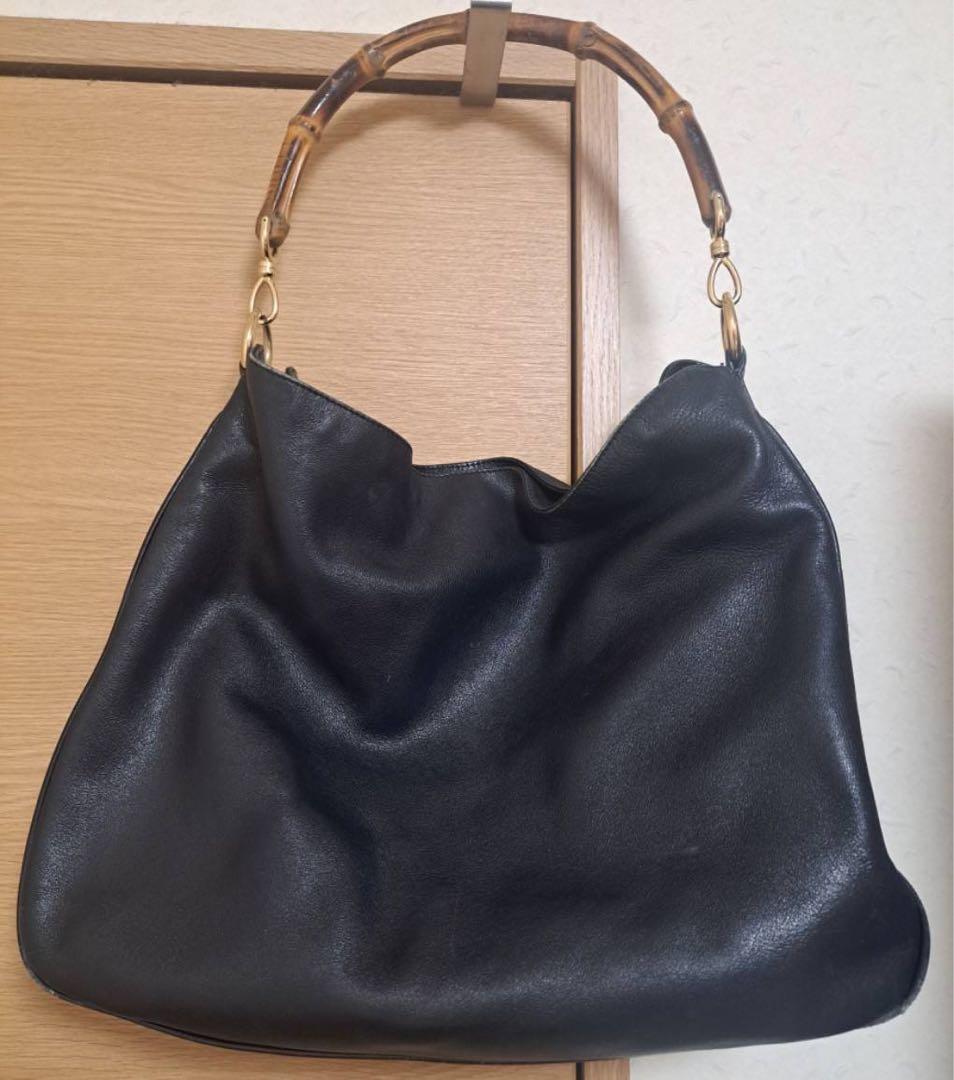 GUCCI ブラックレザー ハンドバッグ