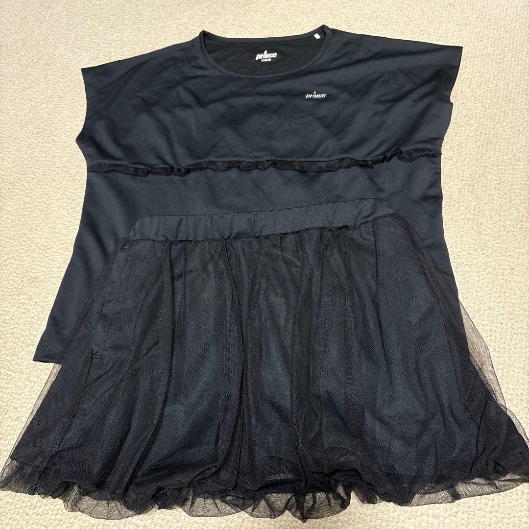 Prince プリンス　テニスウェア ブラック　上下セット