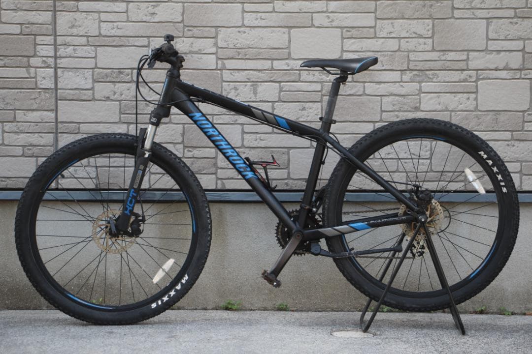 引き取り限定♪NORTH ROCK♪前後ディスクブレーキ♪お手軽マウンテンバイク