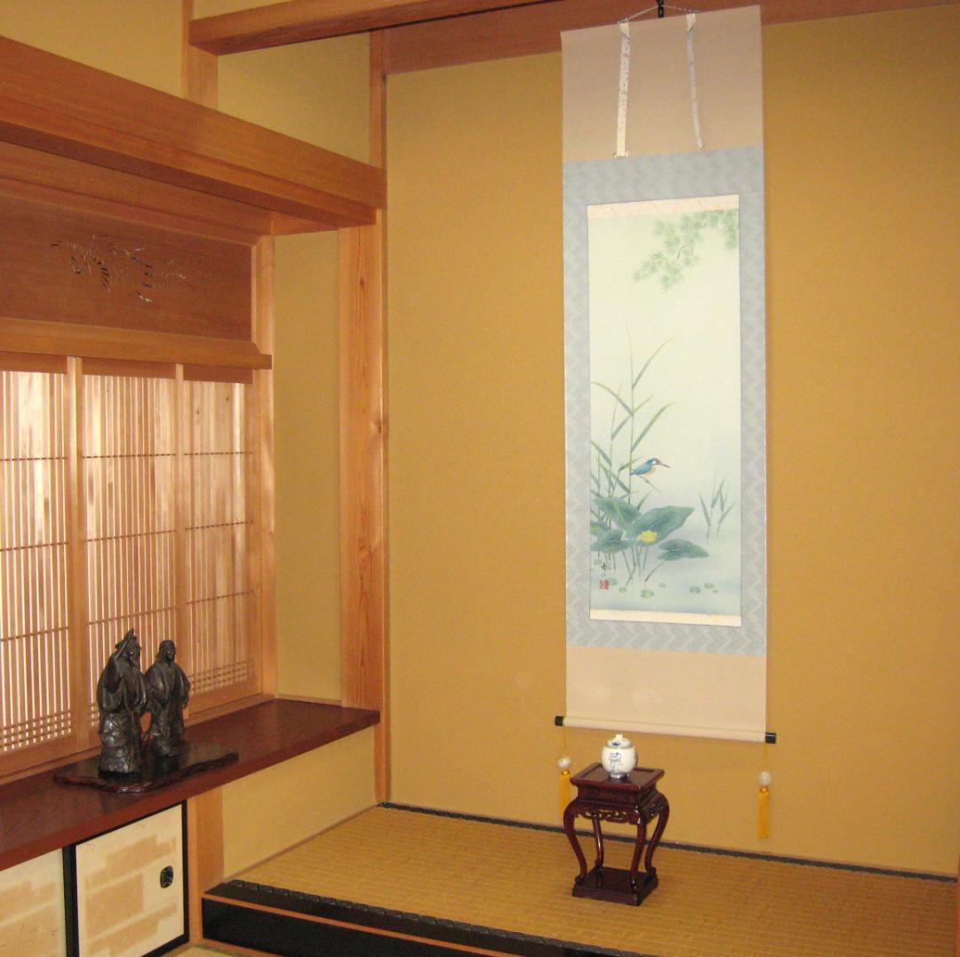 こ*り様 【真筆】掛け軸 掛軸　翡翠(かわせみ)◆柳沢寿江　太巻仕様・共箱・タト