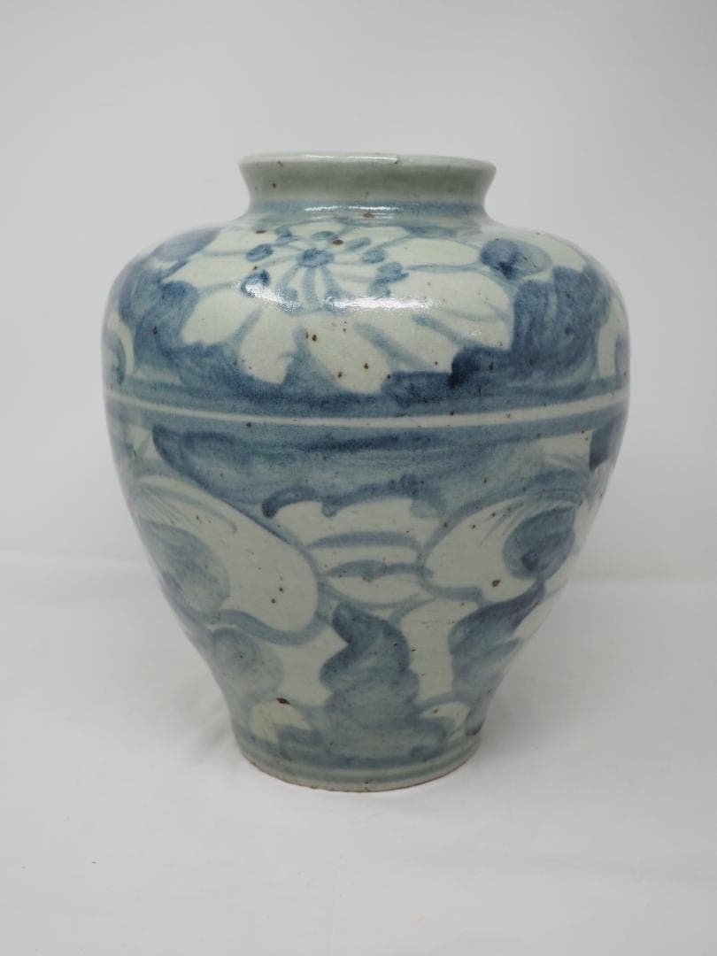 安南焼　染付　花瓶　ベトナム製　17世紀ごろ　-SO