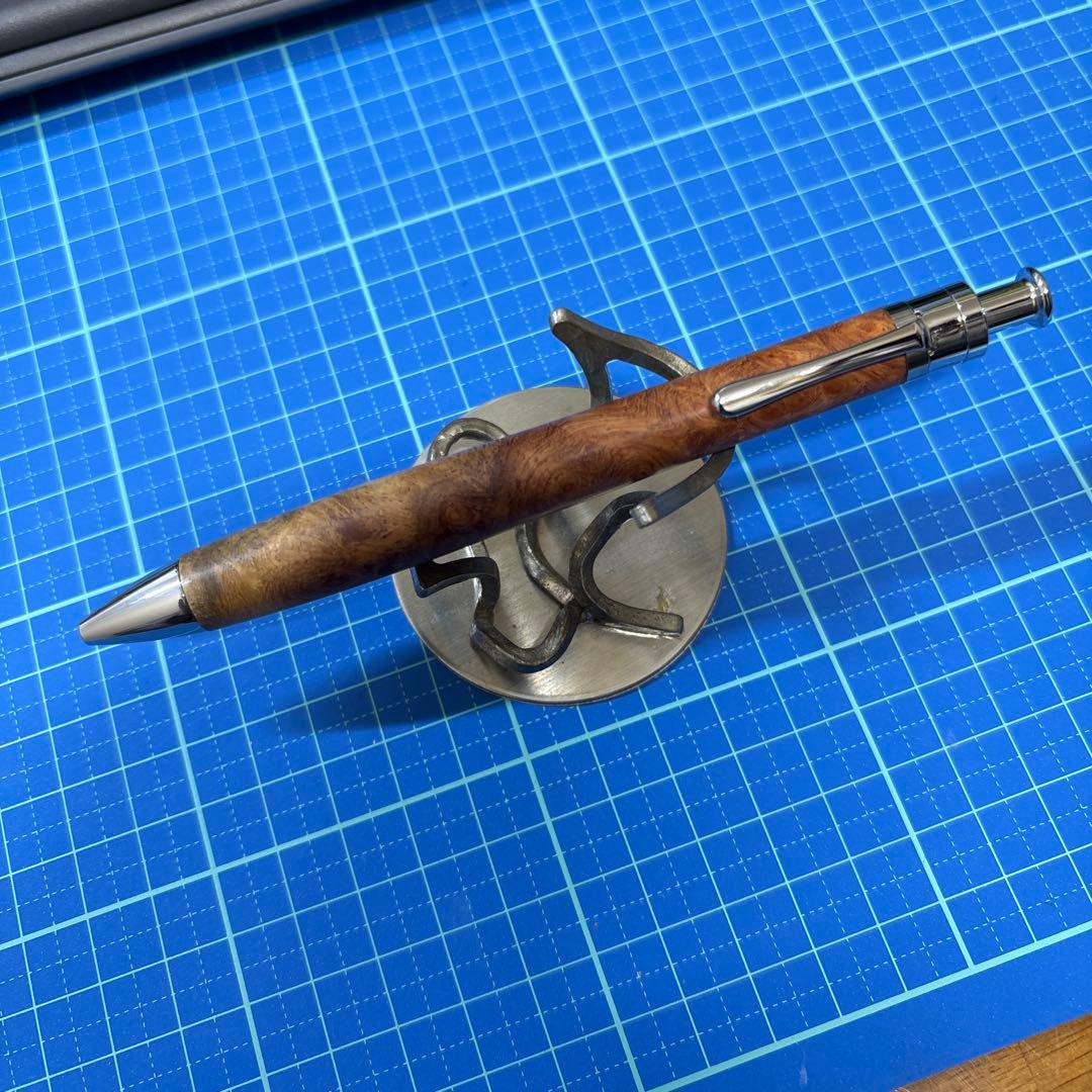 工房楔　花梨瘤　ボールペン　 ジェットストリーム0.7黒入り