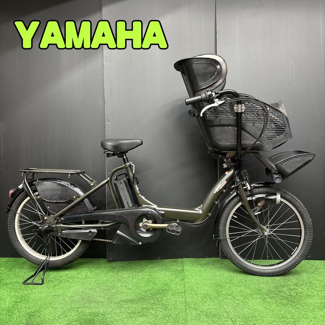 電動自転車 YAMAHA PAS kiss カーキ 3人乗り対応　80