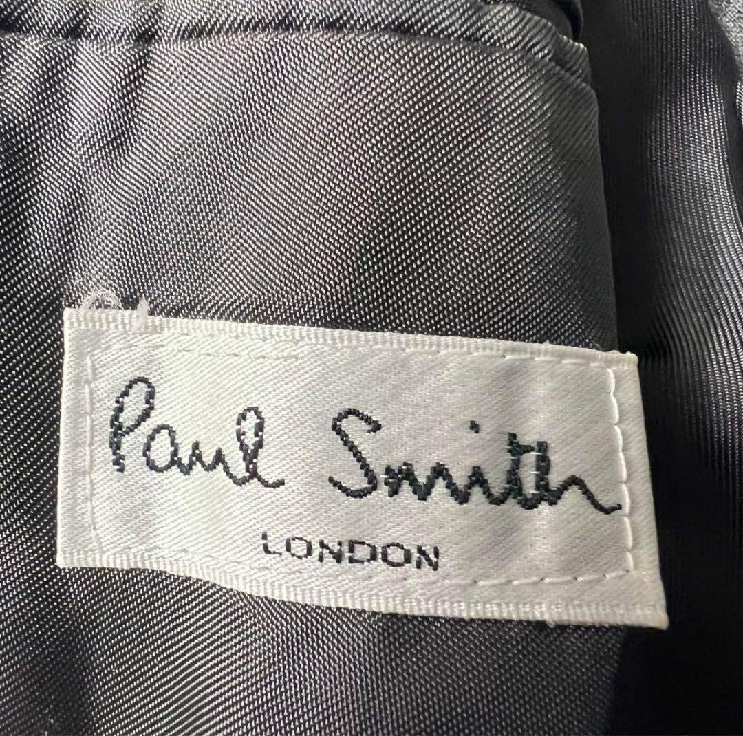 ポールスミス　高級生地　コラボ　セットアップ　スーツ　ダブル　グレー　Lサイズ