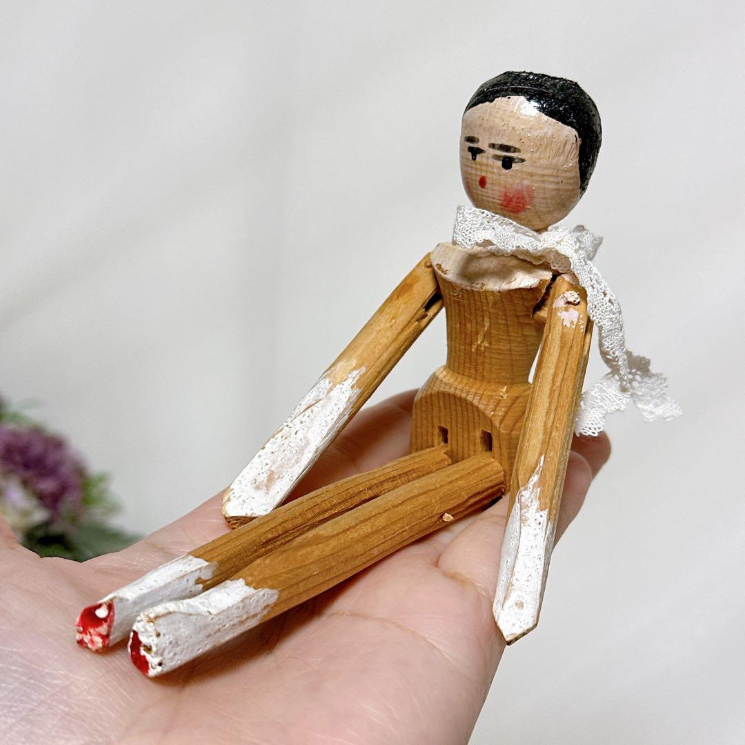 まーちゃん 様　❤️小さなペグドール❤️ アンティークウッデンドール　木製人形