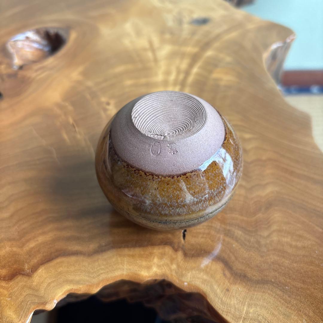 高取焼 文琳茶入 高取八山作 茶道具 共箱 仕覆付き