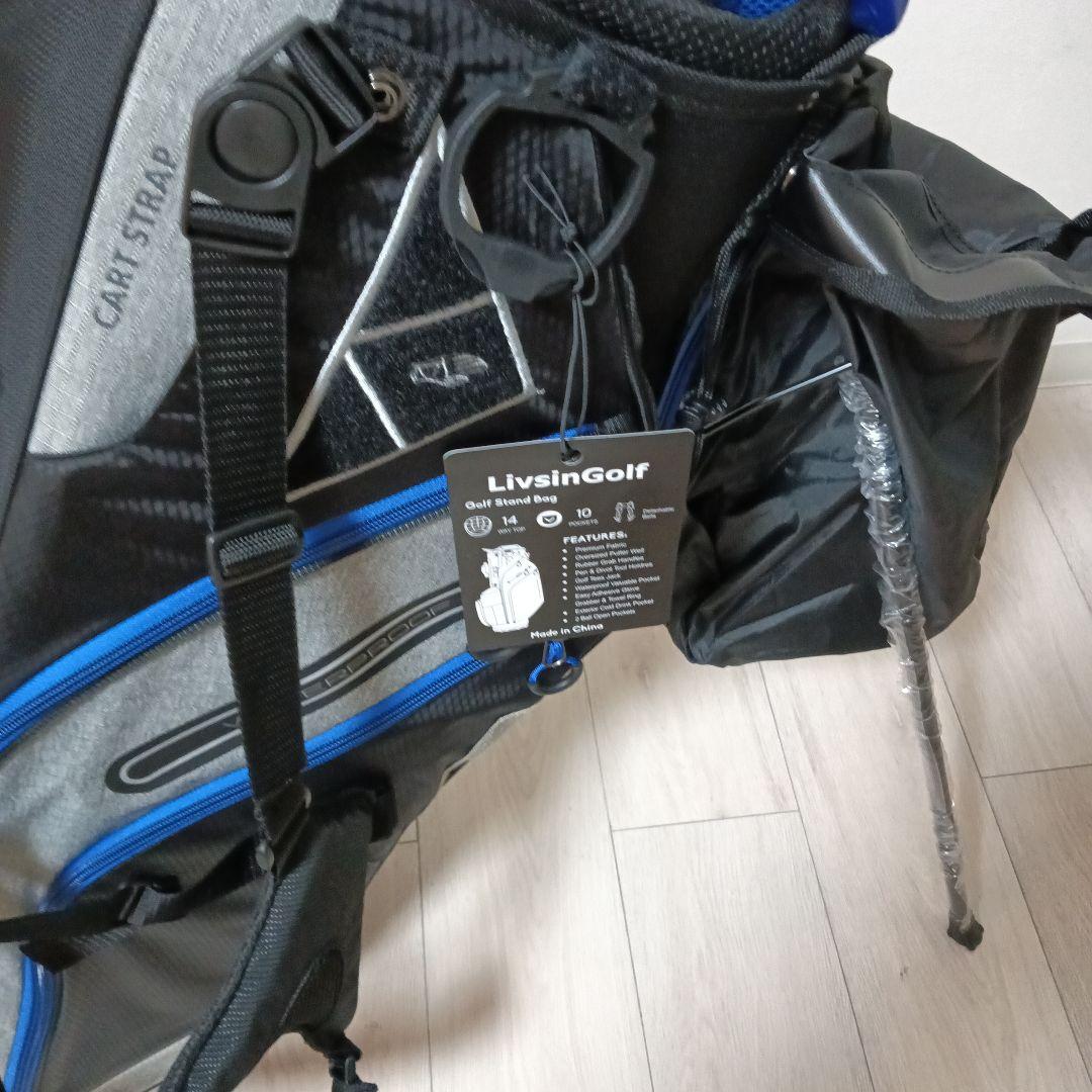 最終価格　LivsinGolf スタンドキャディバッグ 黒/青