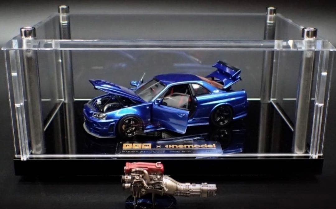 PGM✖️ワンモデル　1/43 スカイラインR34フル開閉　 Blue 新品