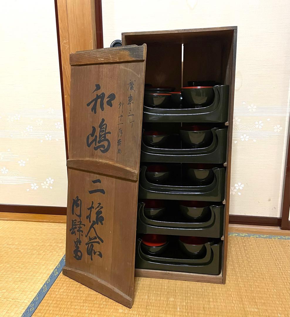 明治 大正 御膳 アンティーク 漆芸 セット 大量 漆塗り 骨董 漆器 木製 c