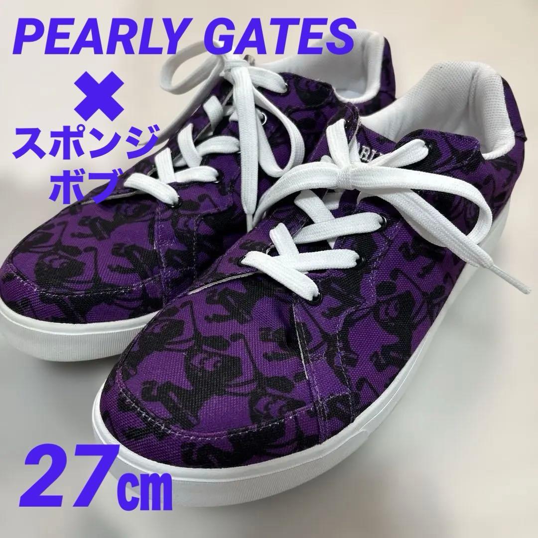美品 パーリーゲイツ ゴルフシューズ スポンジボブ ローカット 27㎝