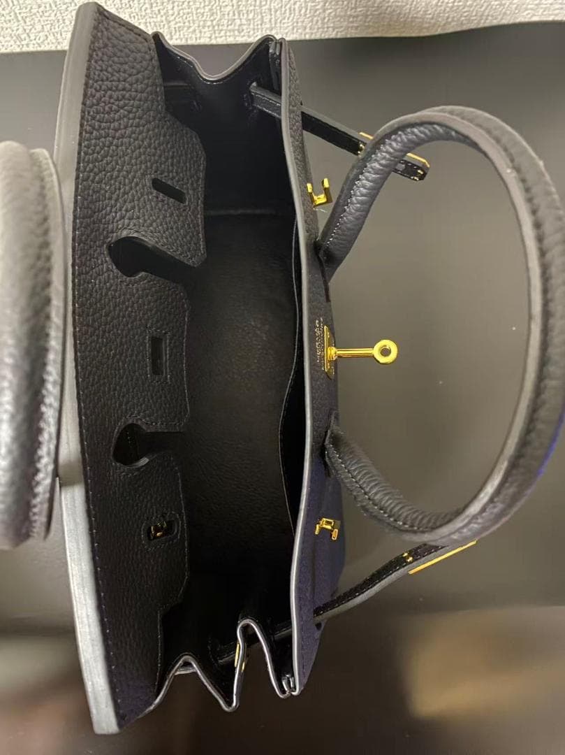 ブラック レザー ハンドバッグ birkin 25*20*13